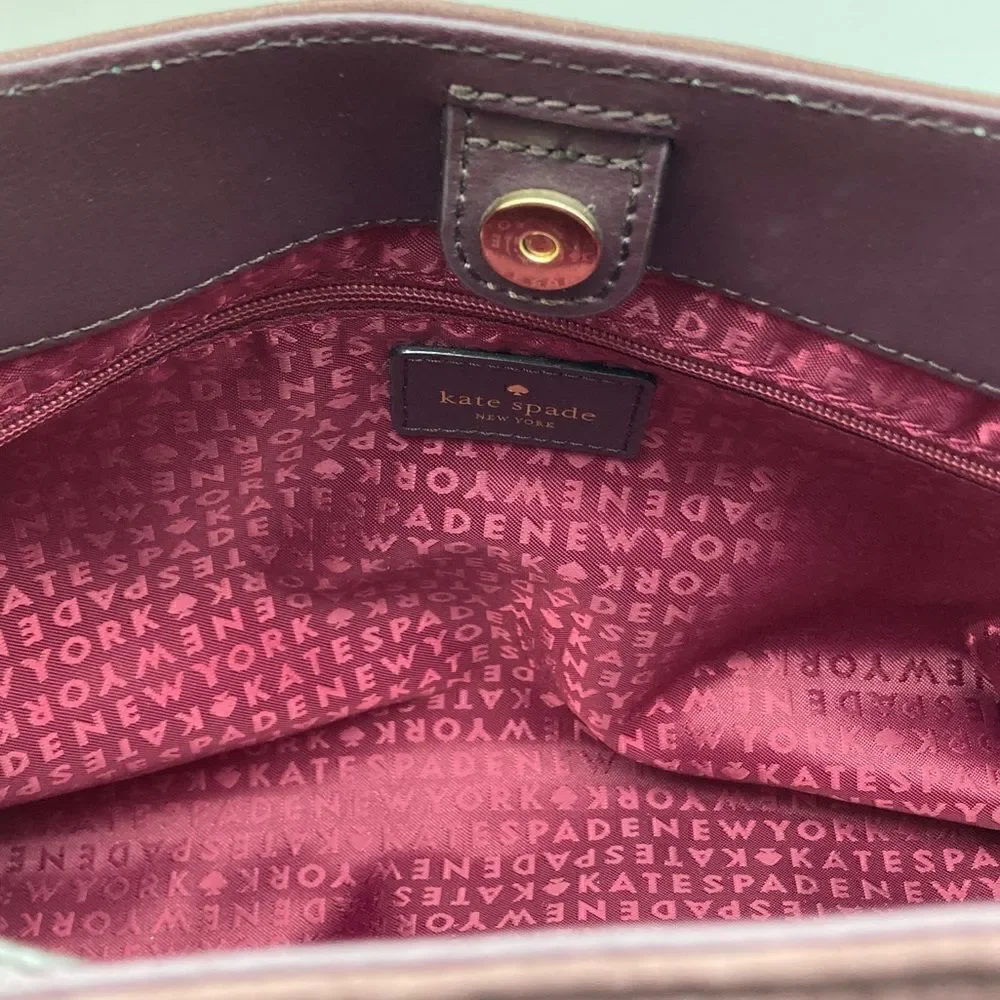 Kate Spade New York  Bordeaux Cown Hide Leather Shoulderbag Handbag